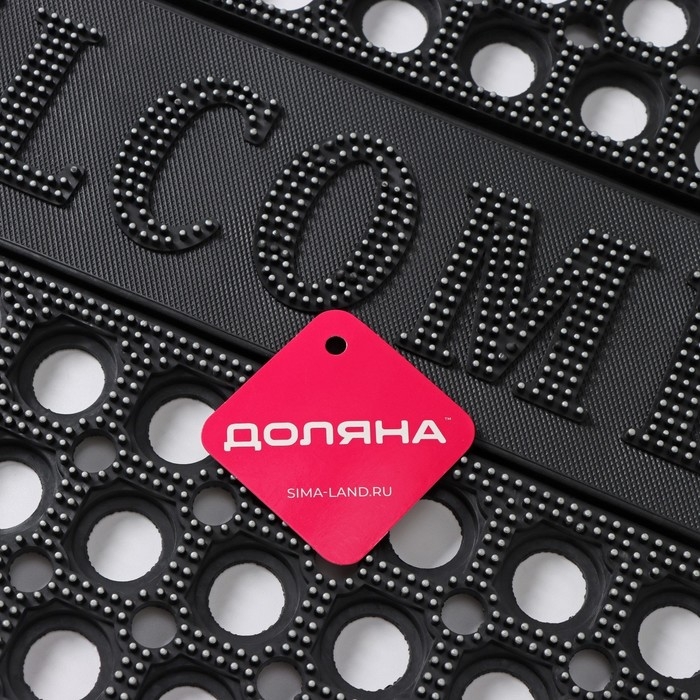 Коврик придверный ячеистый Доляна, 39,5&times;59 см, цвет чёрный