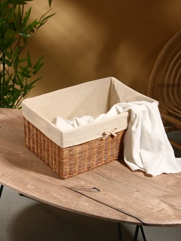 Корзинка прямоугольная с тканевым подкладом, 44×30×20 см, ротанг Корзинка прямоугольная с тканевым подкладом, 44×30×20 см, ротанг