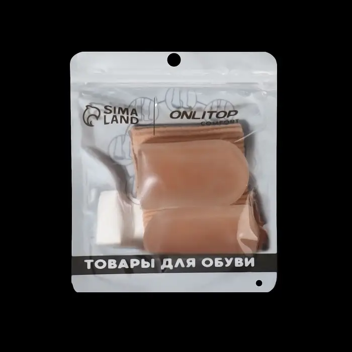 Корректоры - разделители для больших пальцев, на манжете, силиконовые, 3.5&times;2.5 см, пара, бежевые