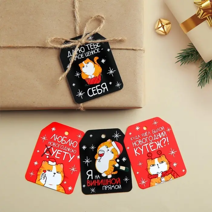 Шильдик на подарок «Год Новый, а ты старый», набор 6 штук, 16×24 см Шильдик на подарок «Год Новый, а ты старый», набор 6 штук, 16×24 см