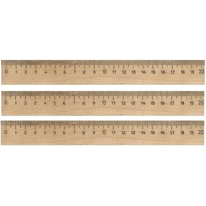 Линейка деревянная 20см 3шт/уп