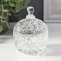 Шкатулка стекло "Вспышка" прозрачная 6,8х6,8х9 см