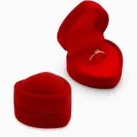 Футляр под кольцо, серьги &laquo;Сердце с рамкой из точек&raquo;, бархатный, 4.5&times;4.5 см, красный