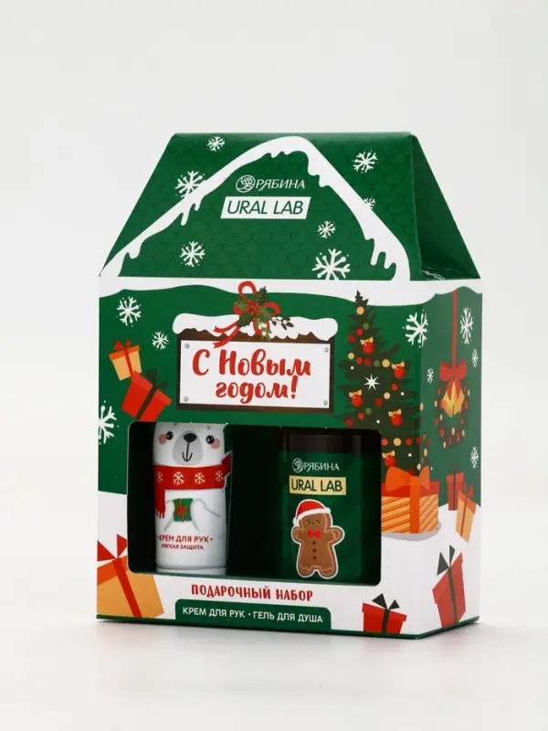 Новогодний подарочный набор косметики «С Новым Годом»: гель для душа 110 мл и крем для рук 30 мл, URAL LAB Новогодний подарочный набор косметики «С Новым Годом»: гель для душа 110 мл и крем для рук 30 мл, URAL LAB