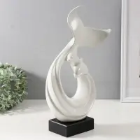 Фигурка керамика &laquo;Абстракция. Морские дельфины&raquo;, белый, 9&times;18&times;40 см