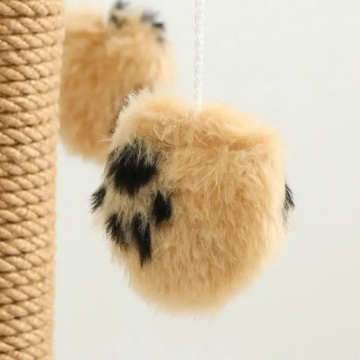 Когтеточка, 35&times;35&times;53 см, с тремя игрушками, бежевая