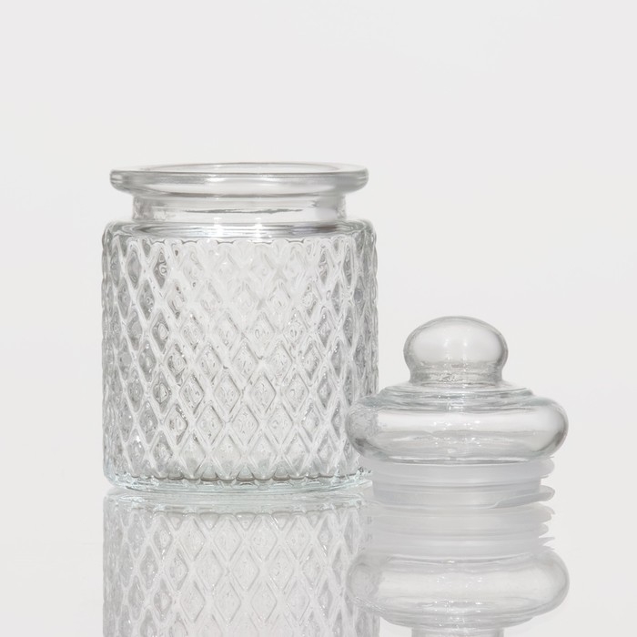 Банка стеклянная для сыпучих продуктов &laquo;Сетка&raquo;, 280 мл, 7,5&times;12 см