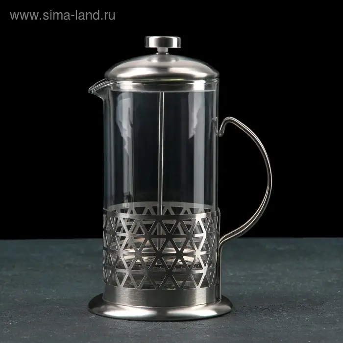 Френч-пресс стеклянный Доляна &laquo;Фараон&raquo;, 1 л, 15,5&times;12&times;24,5 см