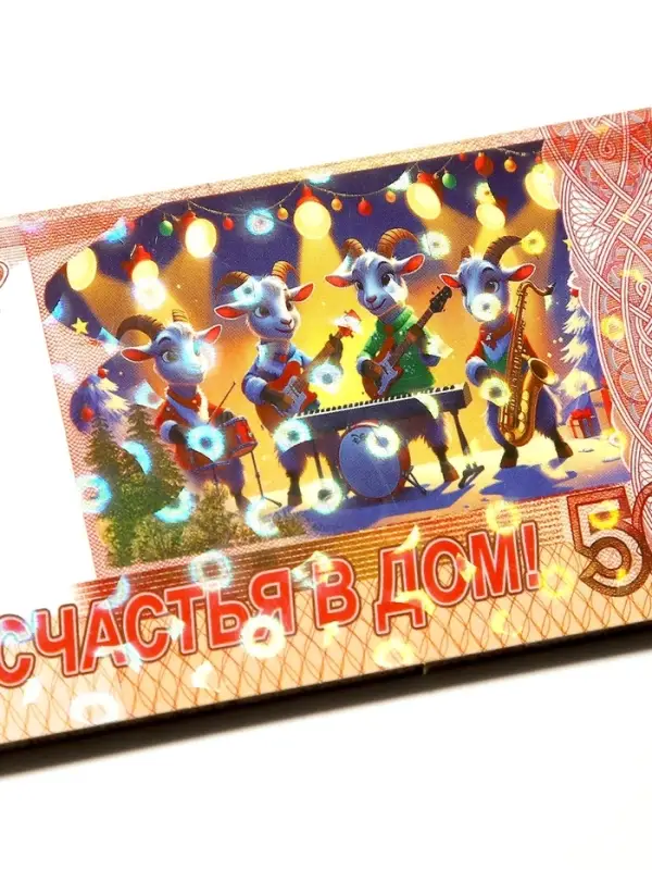 Магнит-купюра новогодний 2027 &laquo;Счастья в дом!&raquo; 5.5&times;11.5 см
