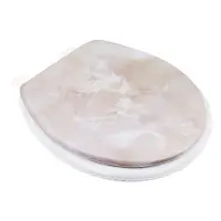 Сиденье для унитаза тм VETTA Мрамор, ПВХ, поролон, 39x36см, бежевый