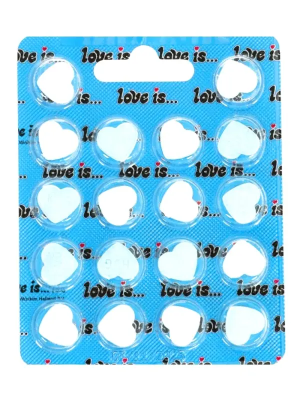Освежающие конфеты Love is...в форме сердца со вкусом мяты, в блистере и обечайке, 10.8 г