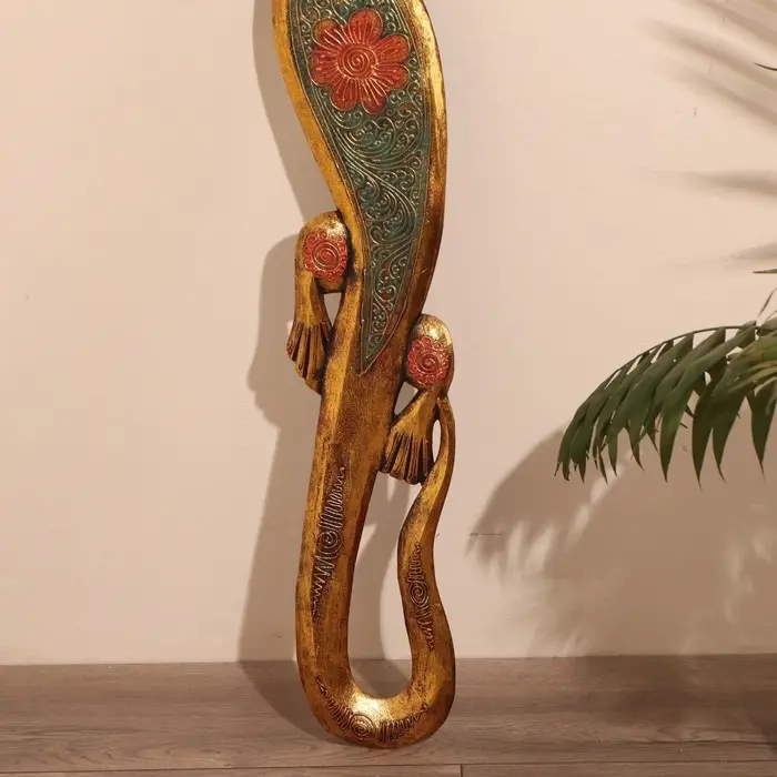 Панно настенное  Панно настенное "Геккон цветущий сад" 14х1х100 см