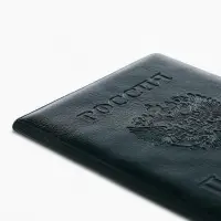 Обложка для паспорта &laquo;Россия&raquo;, зелёная