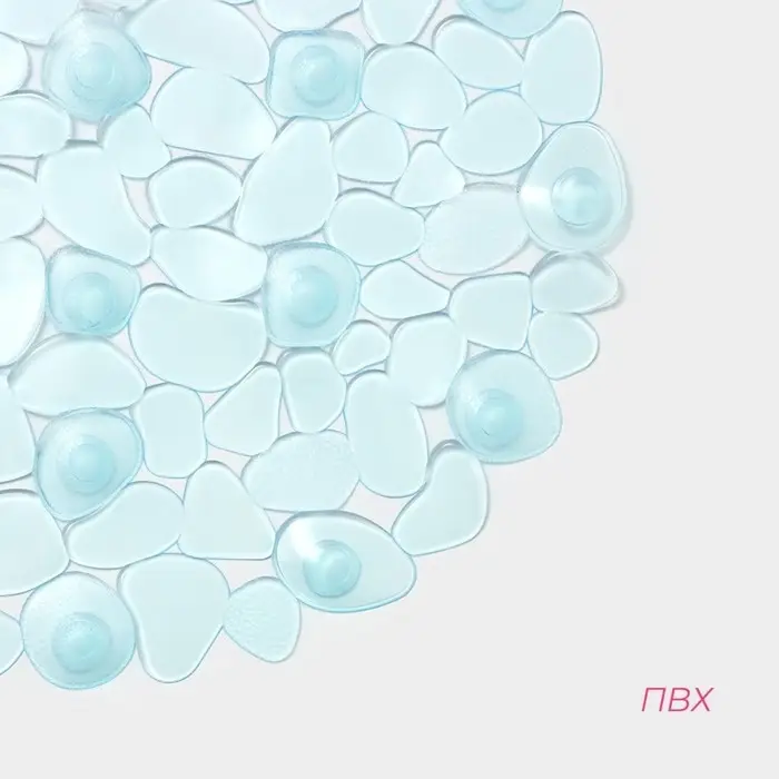 Коврик противоскользящий в ванну на присосках Доляна «Крупная галька», 35×65 см, цвет МИКС Коврик противоскользящий в ванну на присосках Доляна «Крупная галька», 35×65 см, цвет МИКС