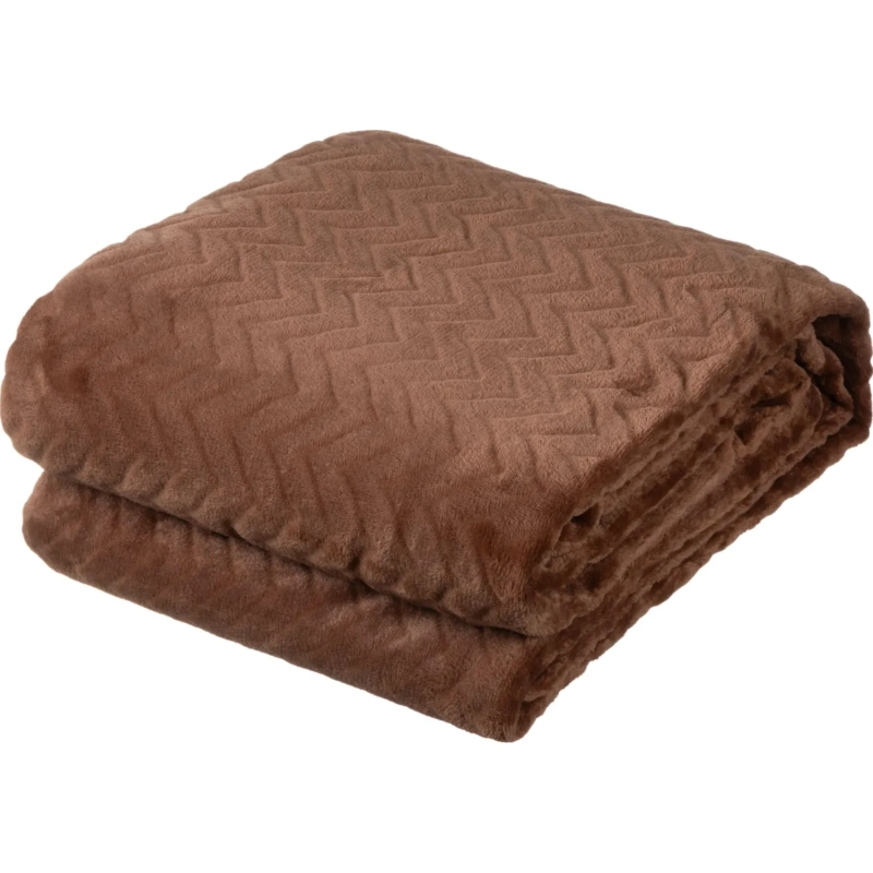 Плед микрофибра Luscan, фактура кофейный 150x200