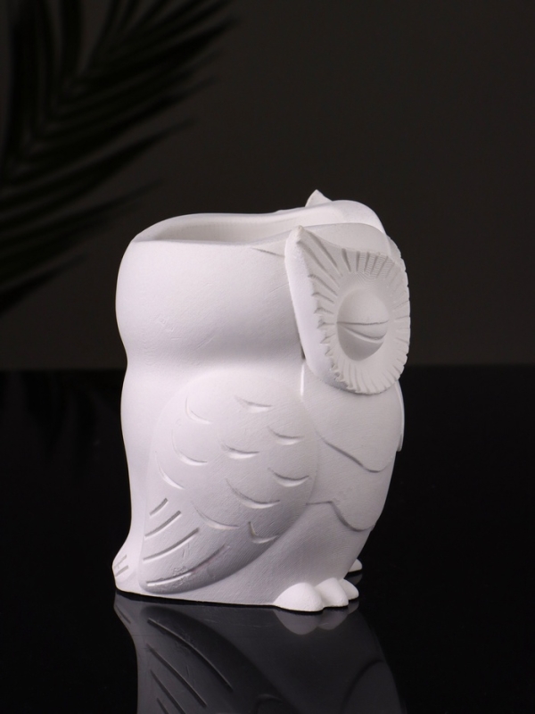 Кашпо "Сова" 10х7 см, натуральный