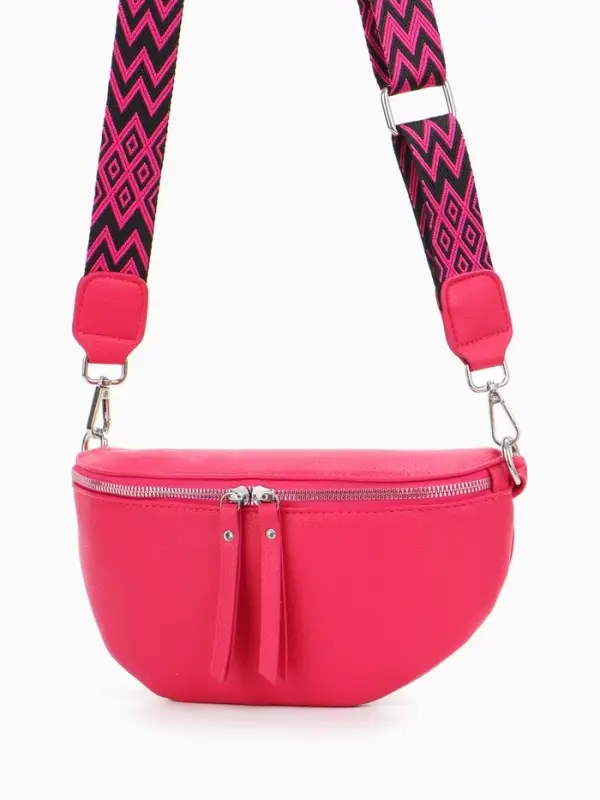 Сумка женская кросс-боди на молнии, 26&times;10&times;16 см, фуксия