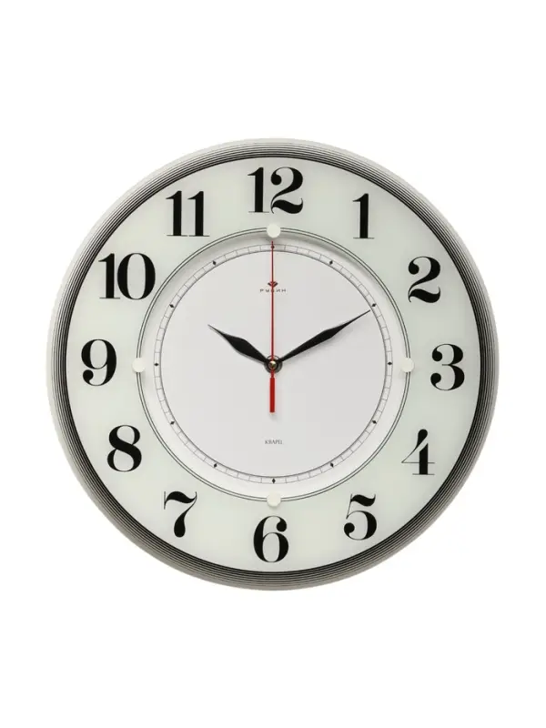Часы настенные, интерьерные &laquo;Рубин&raquo;, бесшумные, d=34 см, белые