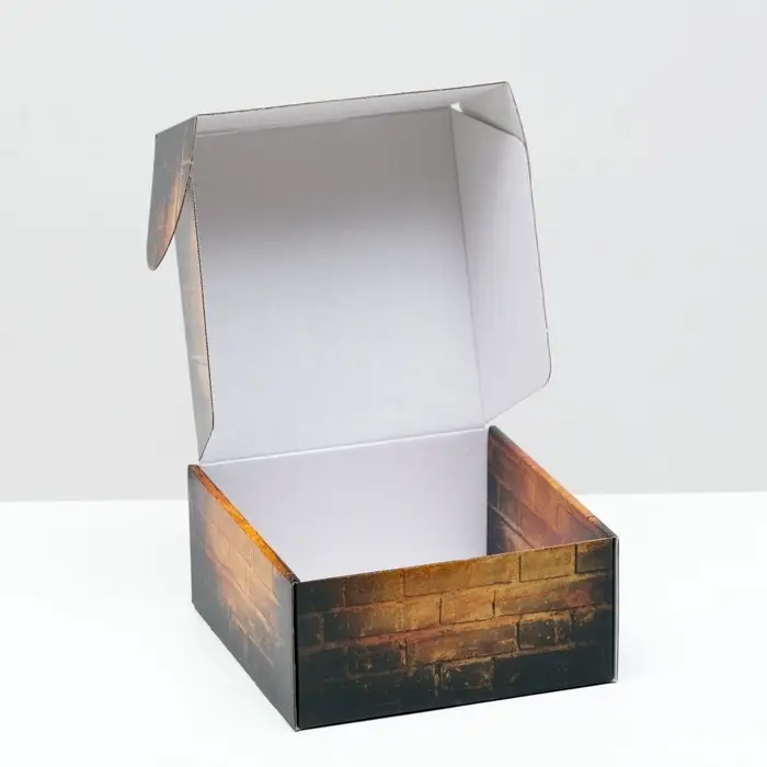 Коробка самосборная, без окна, Коробка самосборная, без окна, "Презент", 19 х 19 х 9 см