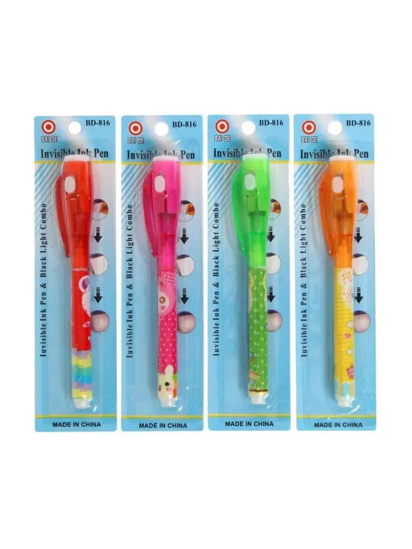 Маркер с невидимыми чернилами Calligrata &laquo;Шпион&raquo;, надпись видно при подсвечивании фонариком, МИКС