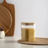 VETTA ЭКО Вуд Банка для хранения 1000мл, 14,5х10х10см, стекло, бамбук