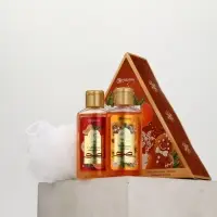 URAL LAB Арома Саунд Набор два геля для душа, 2х100 и мочалка для тела, мандарин и тыква