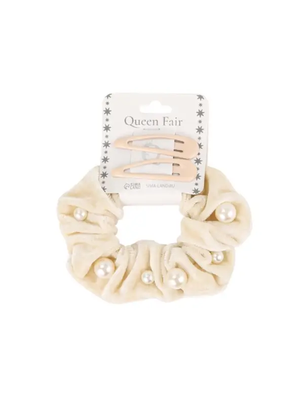 Набор для волос &laquo;Глория грация&raquo;, резинка 7 см, 2 заколки 5 см, бежевый