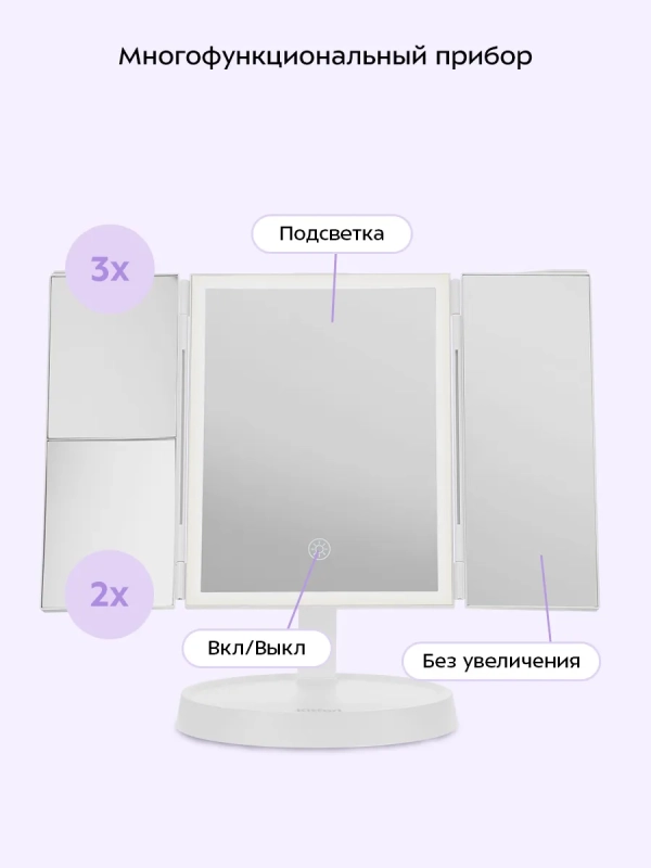 Косметическое зеркало с подсветкой КТ-4169 - 5 Вт Косметическое зеркало с подсветкой КТ-4169 - 5 Вт