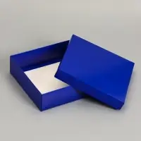 Коробка складная, крышка-дно, синяя, 20&times;20&times;6 см