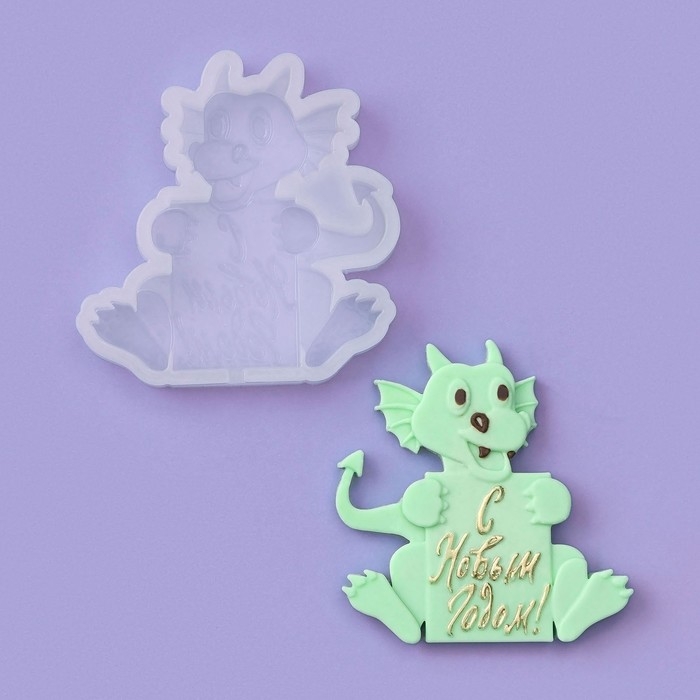 Силиконовый молд для леденцов и шоколада «С Новым годом» Силиконовый молд для леденцов и шоколада «С Новым годом»