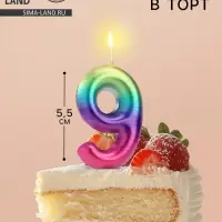 Свеча в торт «Цифра 9», 5.5 см
