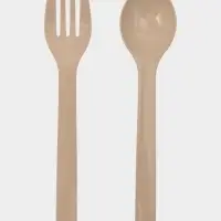 Ланч-бокс , 3 отделения, вилка и ложка, размер 22х16х6,5 см, цвет бежевый