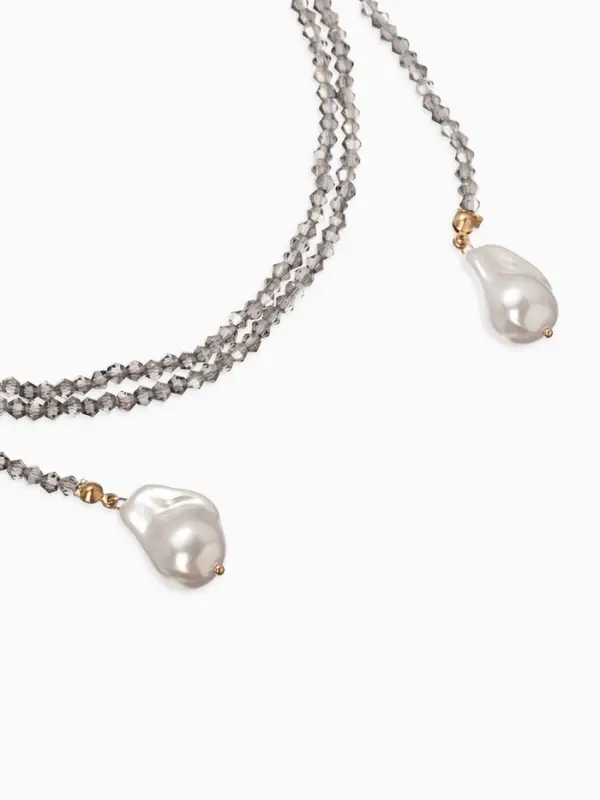 Бусы бисерные с подвесами жемчуг &laquo;Нить стекла&raquo;, L=120 см, №2, серые