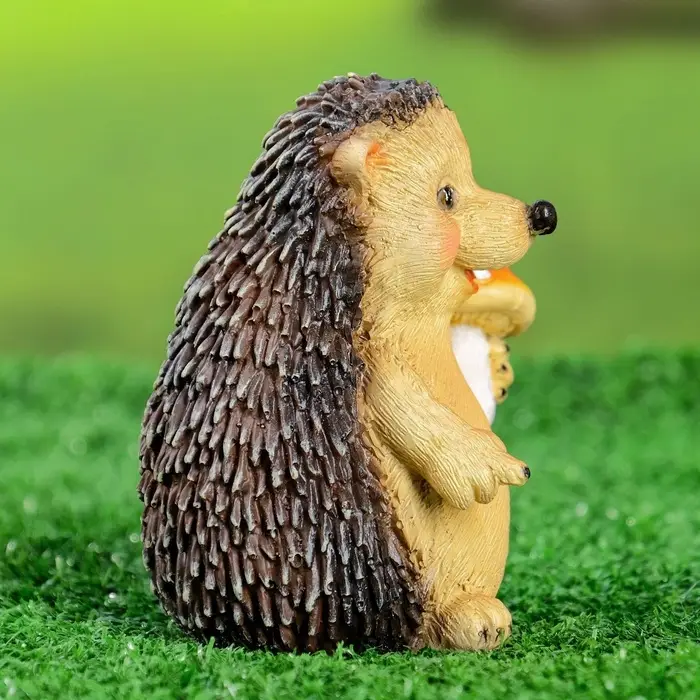 Садовая фигура из полистоуна &laquo;Ежик с мухомором&raquo;, 11&times;9&times;8.5 см