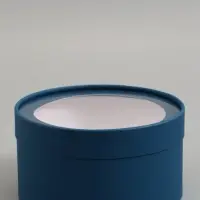 Подарочная коробка, морской, завальцованная с окном, 21 х 11 см