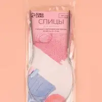 Спицы круговые, для вязания, с металлическим тросом, d=4 мм, 10/40 см