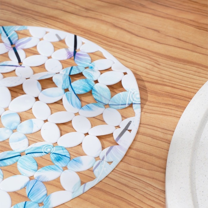 Коврик в раковину Доляна «Пёрышки», 29×29 см Коврик в раковину Доляна «Пёрышки», 29×29 см