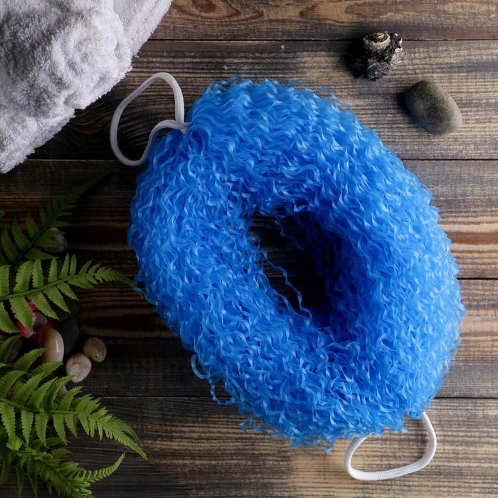 Мочалка банная  "Бублик" большая цвет МИКС 32 см