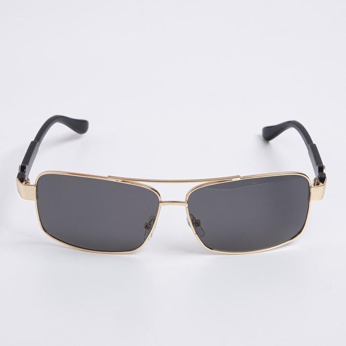 Очки солнцезащитные OneSun, поляризационные, UV 400, дужка 14 см, ширина 15 см, 4.5×6 см, золотые Очки солнцезащитные OneSun, поляризационные, UV 400, дужка 14 см, ширина 15 см, 4.5×6 см, золотые