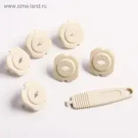 Заглушка для розетки Крошка Я, с ключом, набор 6 шт., бежевый