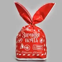 Мешок подарочный с ушками &laquo;Почта Дедушки Мороза&raquo;, 13.5&times;23 см
