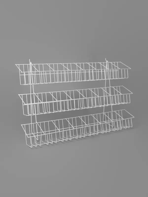 Стойка прикассовая 88.5&times;24&times;56 см, размер ячейки 12.5&times;12&times;13 см, белая