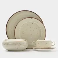 Салатник Magistro Mediterana, 900 мл, d=16.8 см, фарфор, бежевый