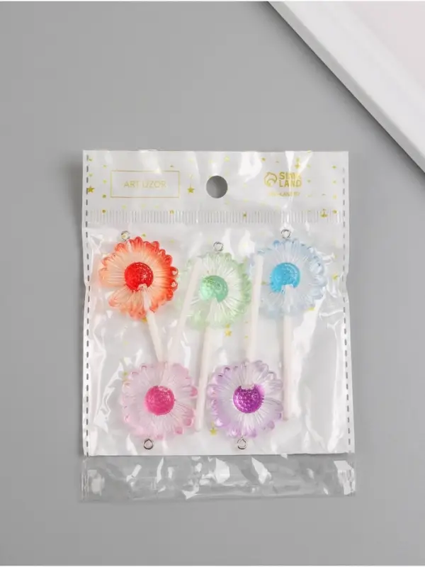 Подвеска для творчества акрил Подвеска для творчества акрил "Ромашка на палочке" МИКС 6х2,8х1 см