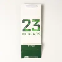 Пакет подарочный под бутылку, упаковка, &laquo;23 февраля&raquo;, 13 х 36 х 10 см