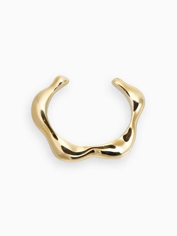 Браслет манжета «Волны», цвет золото