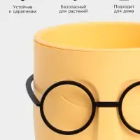 Кашпо для цветов со вставкой &laquo;Стив&raquo;, 650 мл, d=11.5 см, h=10.5 см, жёлтое