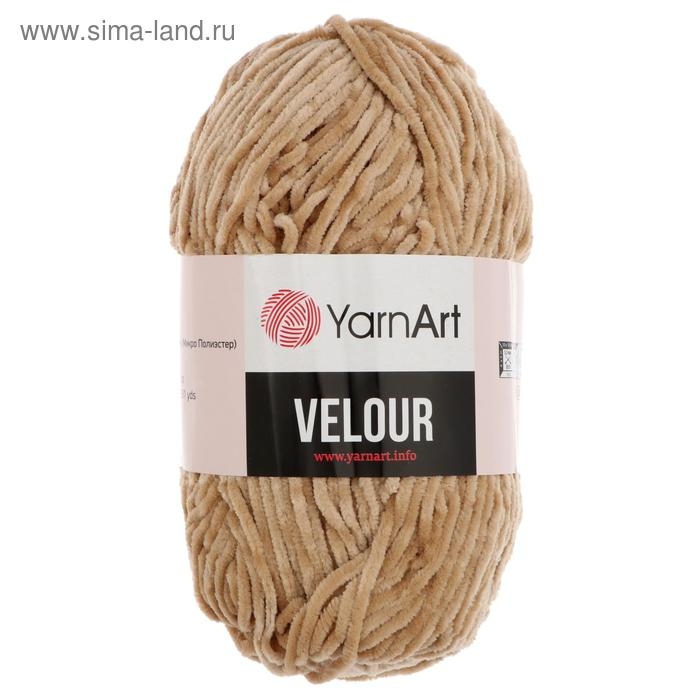 Пряжа Пряжа "Velour" 100% микрополиэстер 170м/100г (843 бежевый)