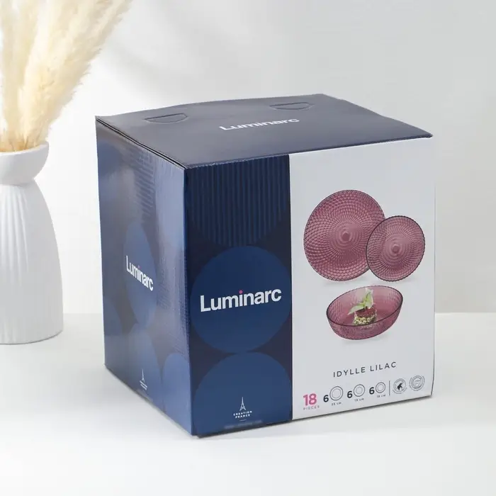 Столовый сервиз Luminarc &laquo;Идиллия&raquo;, 18 предметов, стекло, лилак