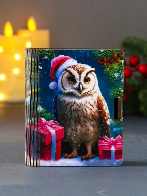 Шкатулка-конверт для для подарочных карт или денег №2 "Сова".   9,8х8,5х2 см.